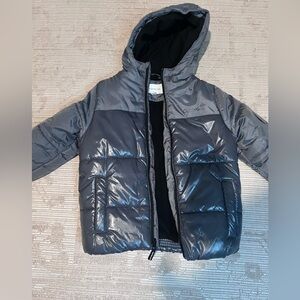 Calvin Klein Jeans Kids Two-Tone Gray Hooded Puffer